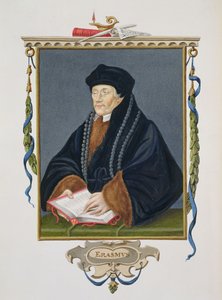 Erasmus portréja (kb. 1466-1536) az 1825-ben megjelent „Erzsébet királynő udvarának emlékirataiból” (wc és gouache papíron)